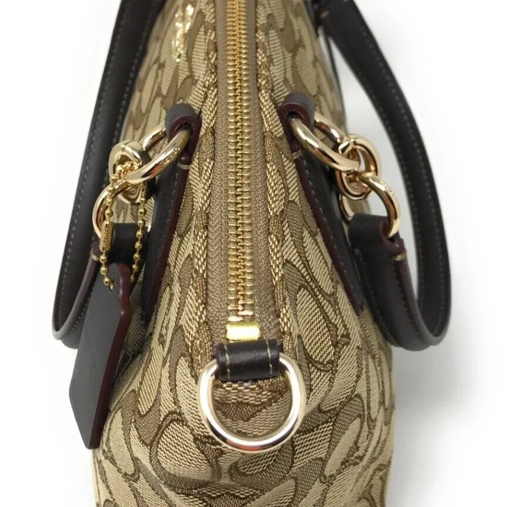 Like New Coach Kelsey Signature Khaki Shoulder Bag Purse - Picture 4 of 15
